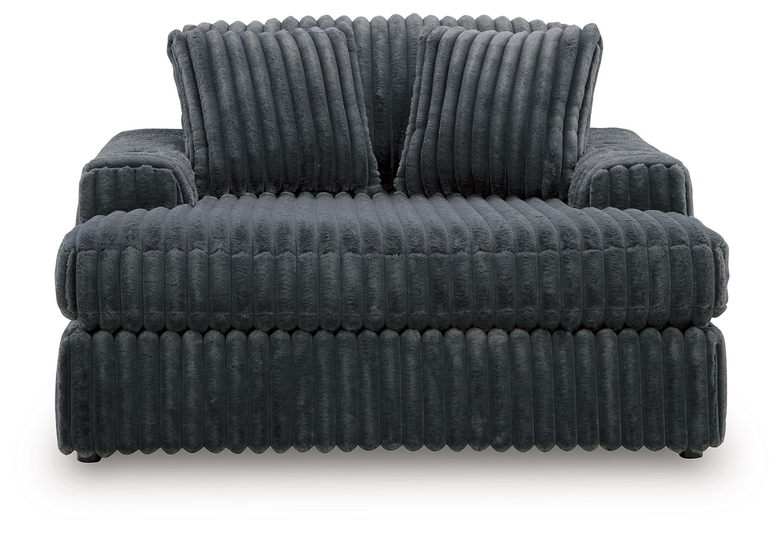 Midnight-Madness Chaise - Gunmetal Corduroy-Chaises-DECOROLALA