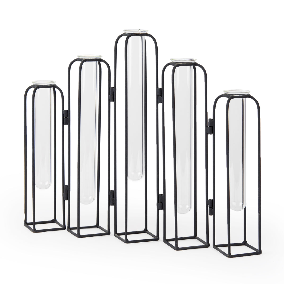 Mila 13.4L x 2.5W x 11.0H Metal and Glass Decorative Accent-Objects-DECOROLALA