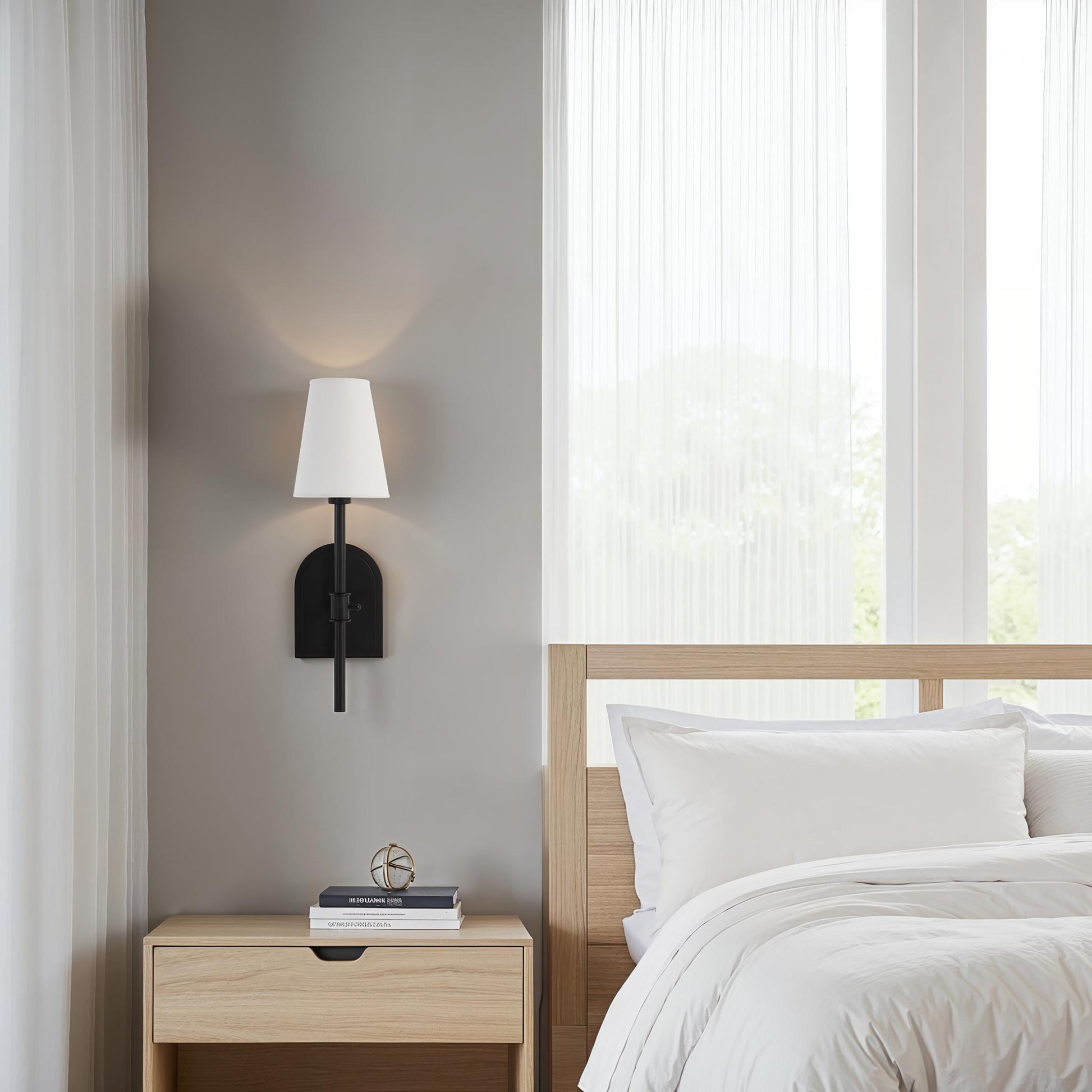 Mililani 17.38" Height Wall Sconce, Black-Wall Sconce-DECOROLALA