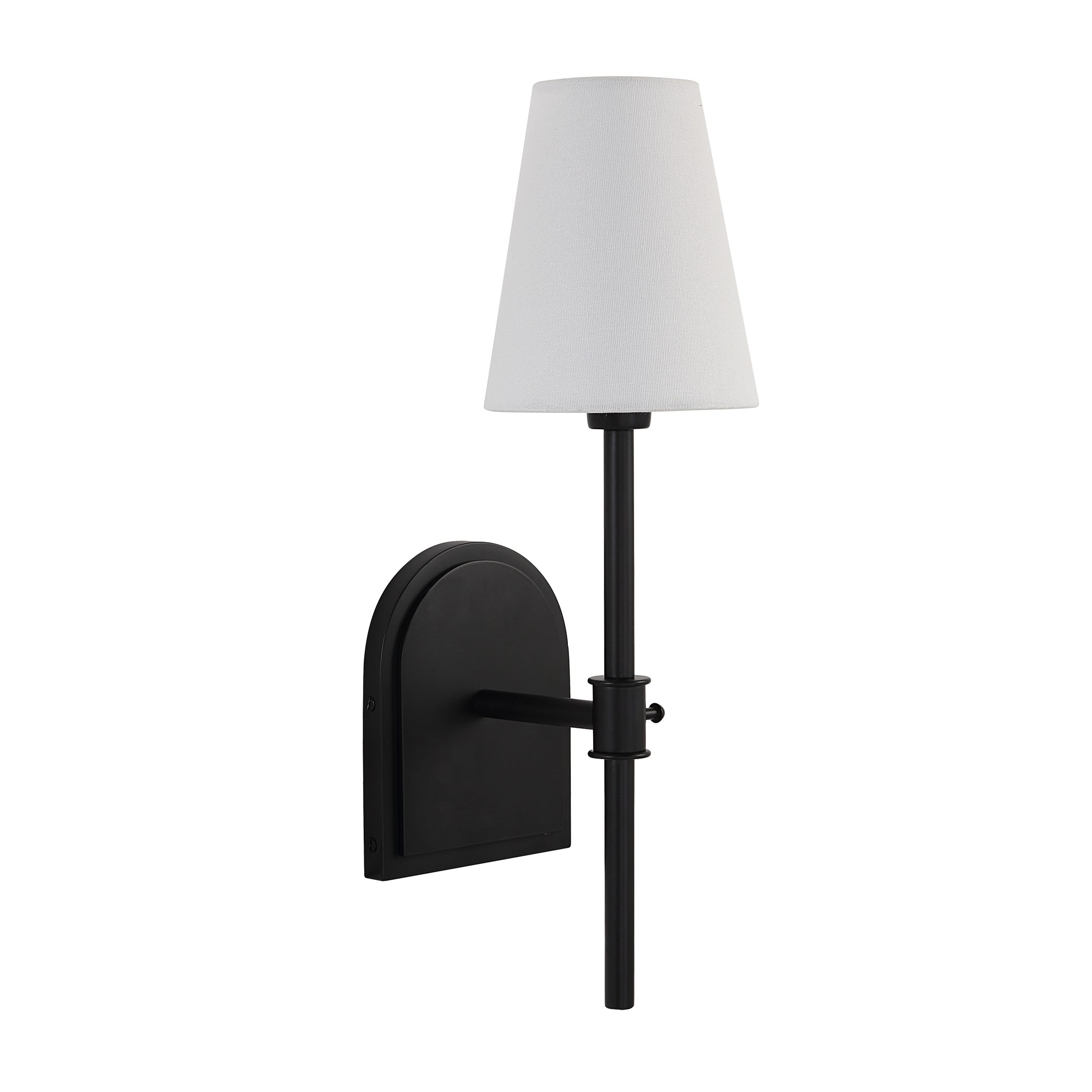 Mililani 17.38" Wall Sconce, Black Linen-Wall Sconce-DECOROLALA