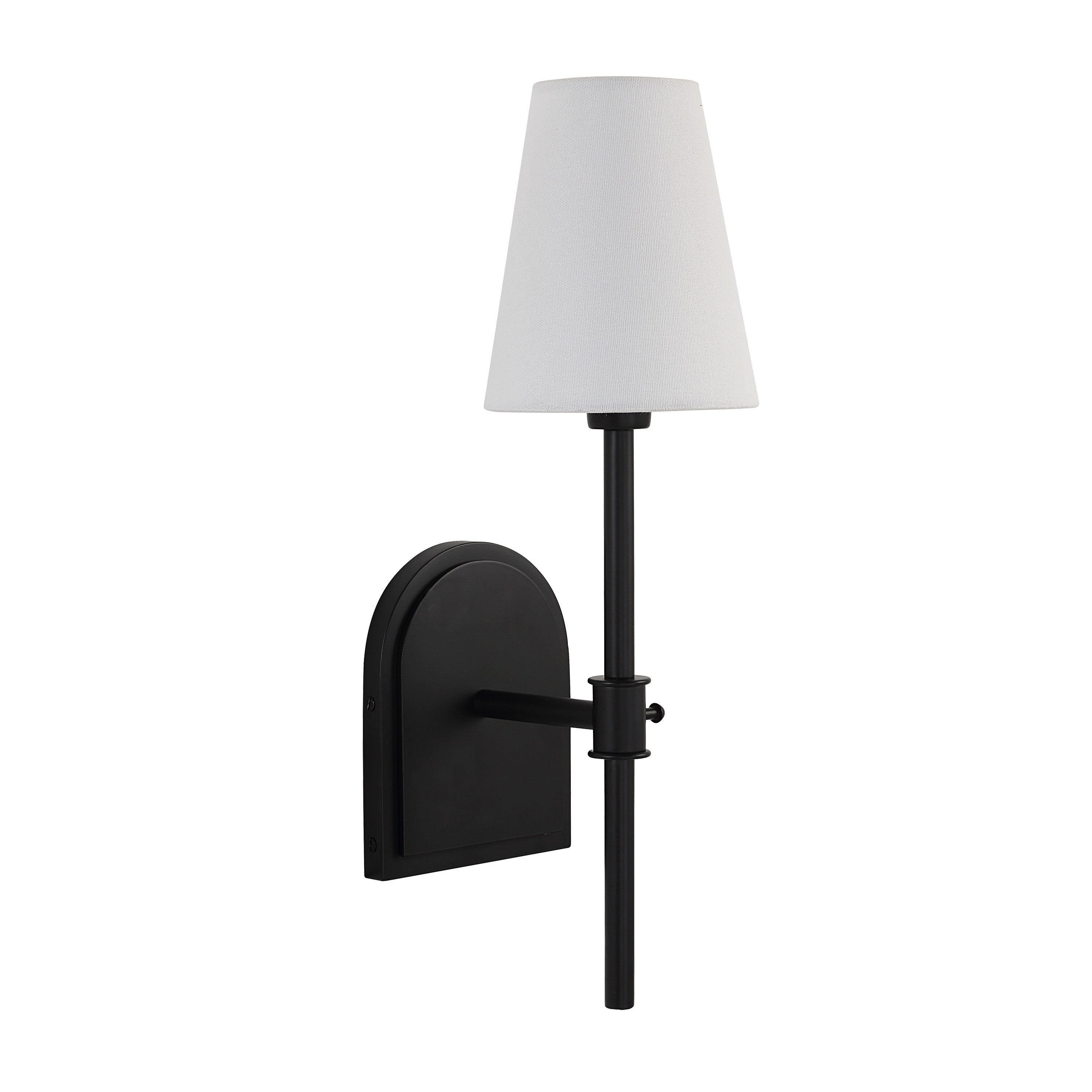 Mililani 17.38" Wall Sconce, Black Linen-Wall Sconce-DECOROLALA