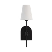 Mililani 17.38" Wall Sconce, Black Linen-Wall Sconce-DECOROLALA