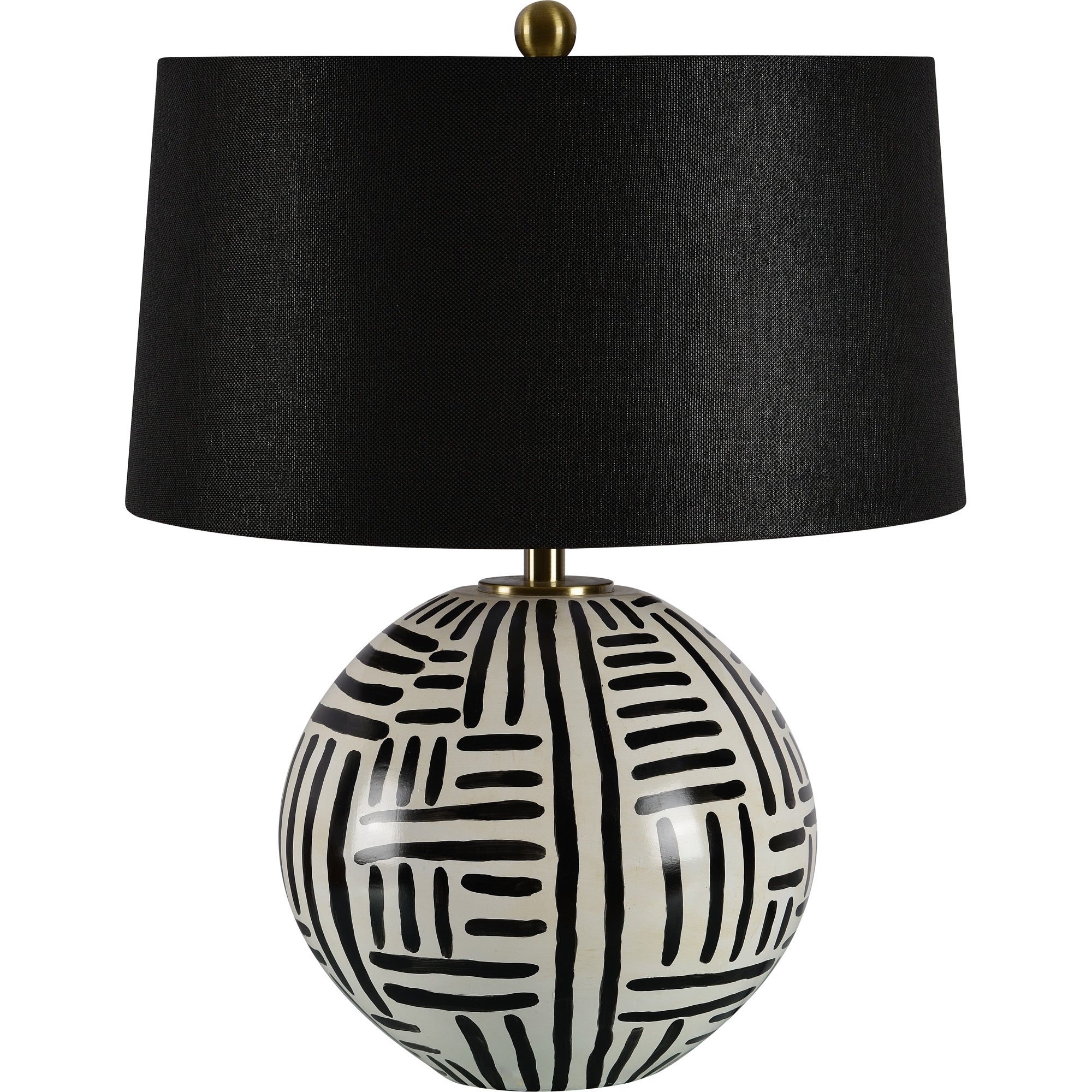 Milka 24.5" Table Lamp, Cream/Black Ceramic-Table Lamp-DECOROLALA