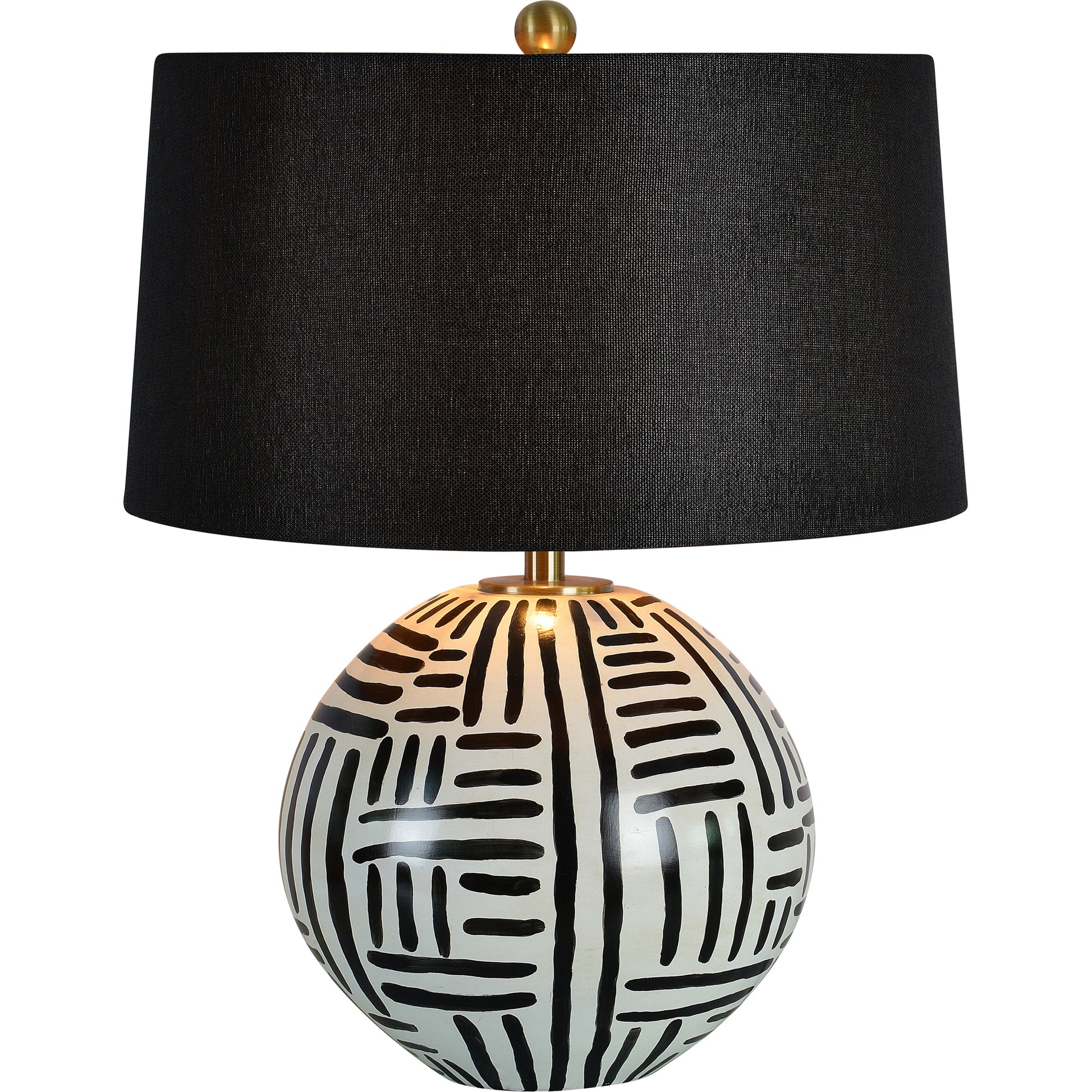 Milka 24.5" Table Lamp, Cream/Black Ceramic-Table Lamp-DECOROLALA