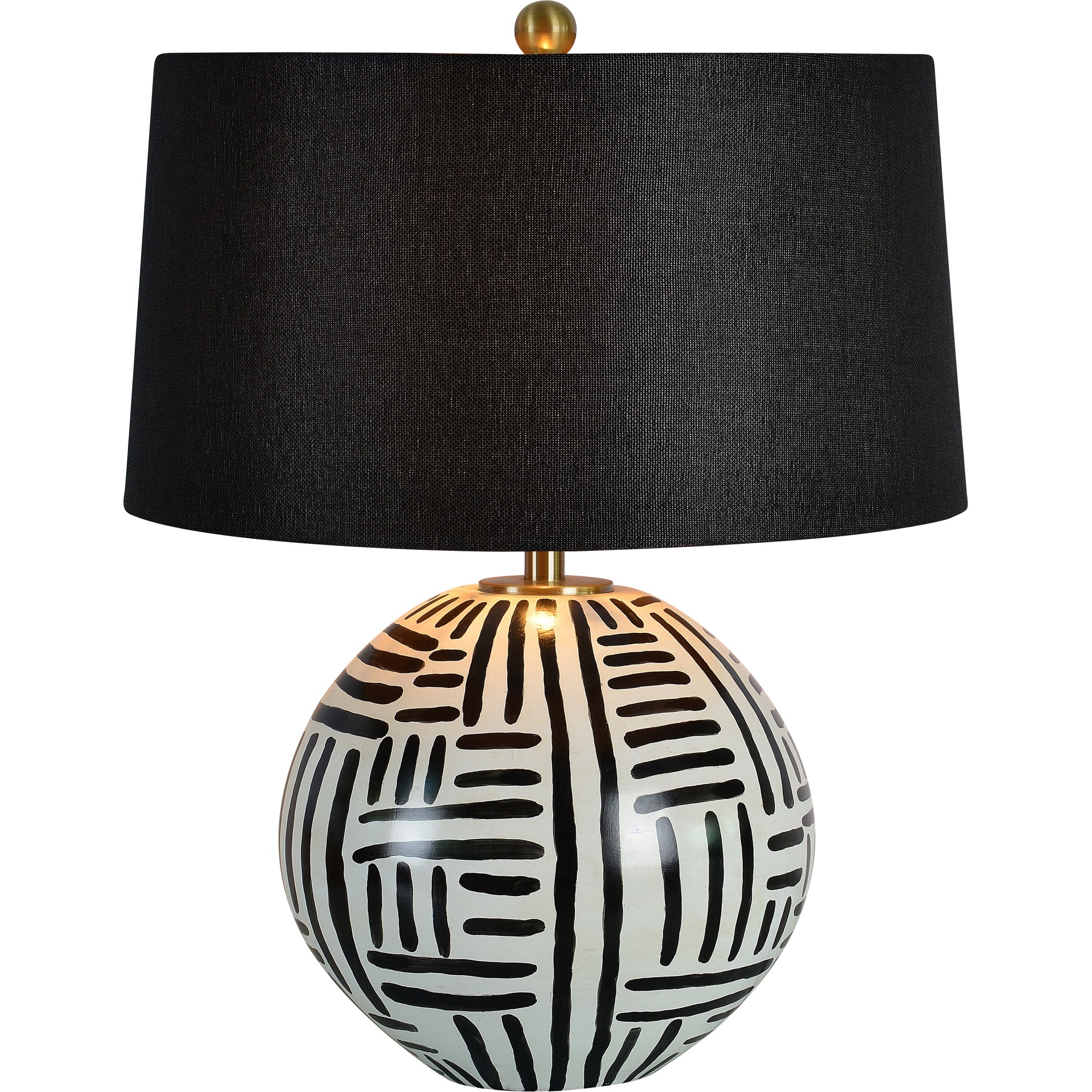 Milka 24.5" Table Lamp, Cream/Black Ceramic-Table Lamp-DECOROLALA