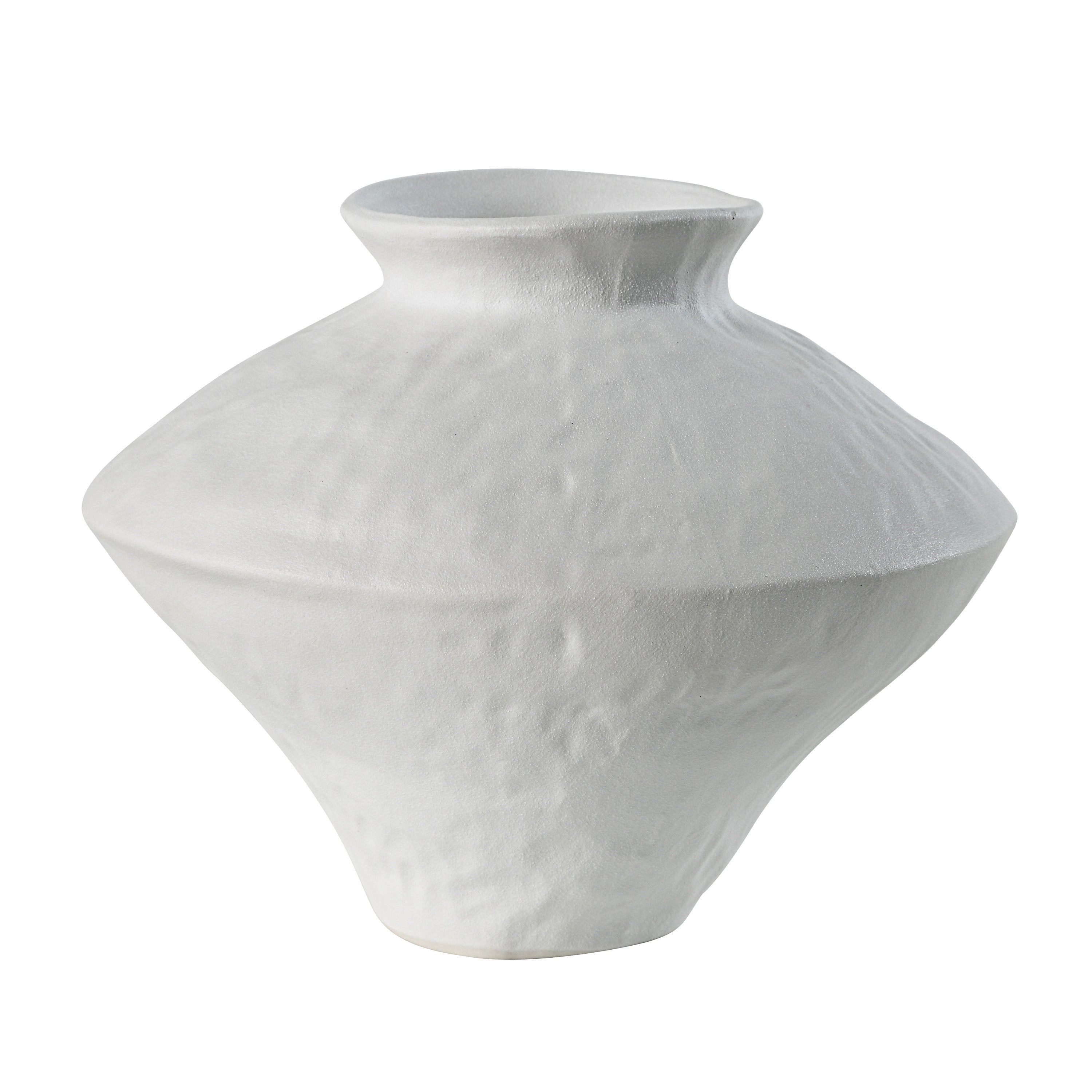 Mills Indoor Porcelain Ceramic Vase, Matte Off-White-Vase-DECOROLALA