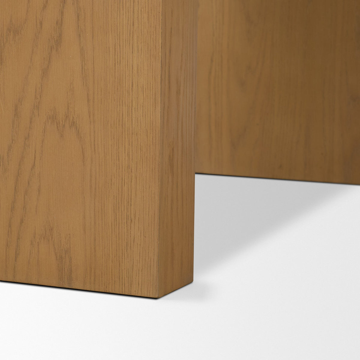 Milos Travertine Top w/ Light Brown Oak Wood Console Table-Console Tables-DECOROLALA