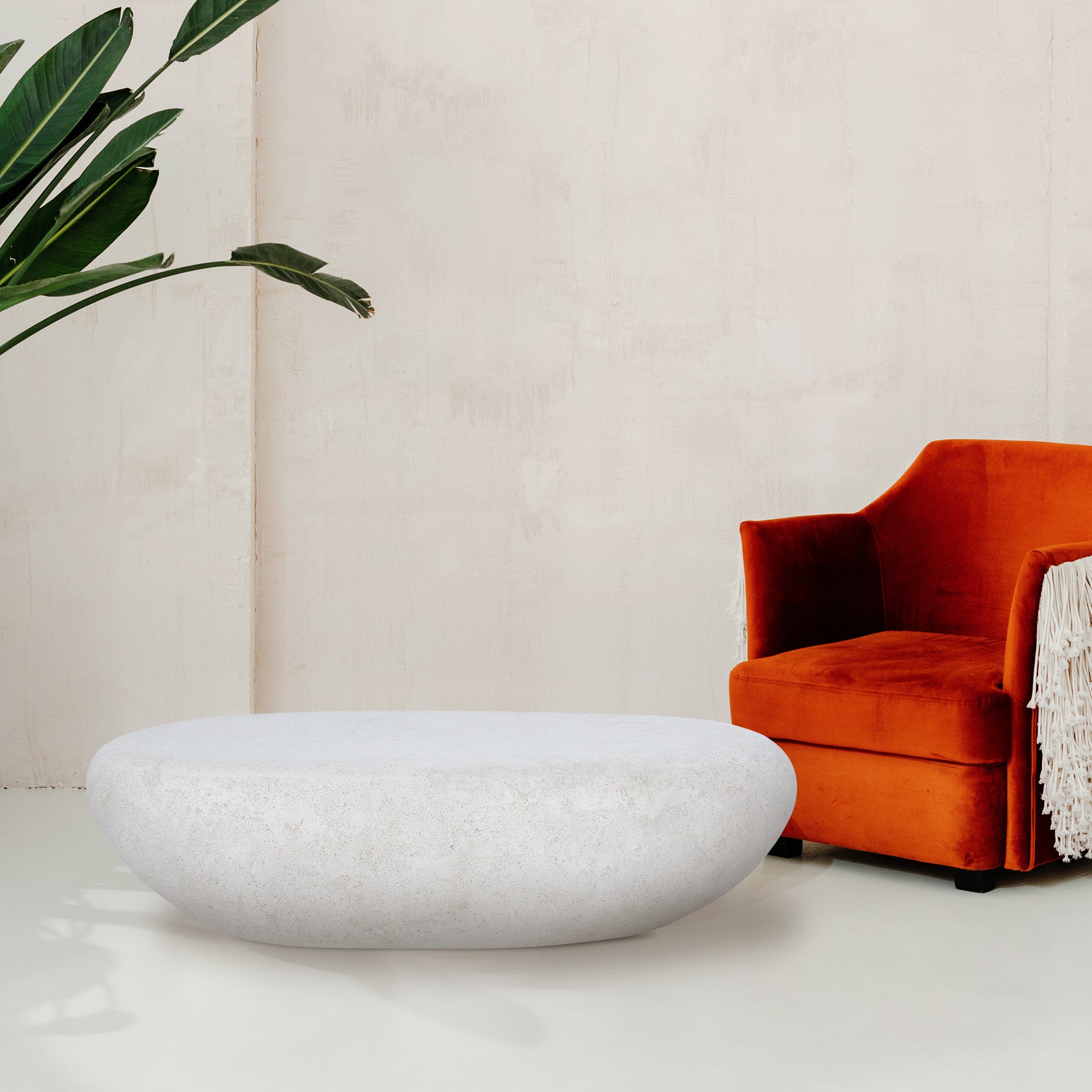 Minda Both Volcanic Stone Bench, Natural-Bench-DECOROLALA