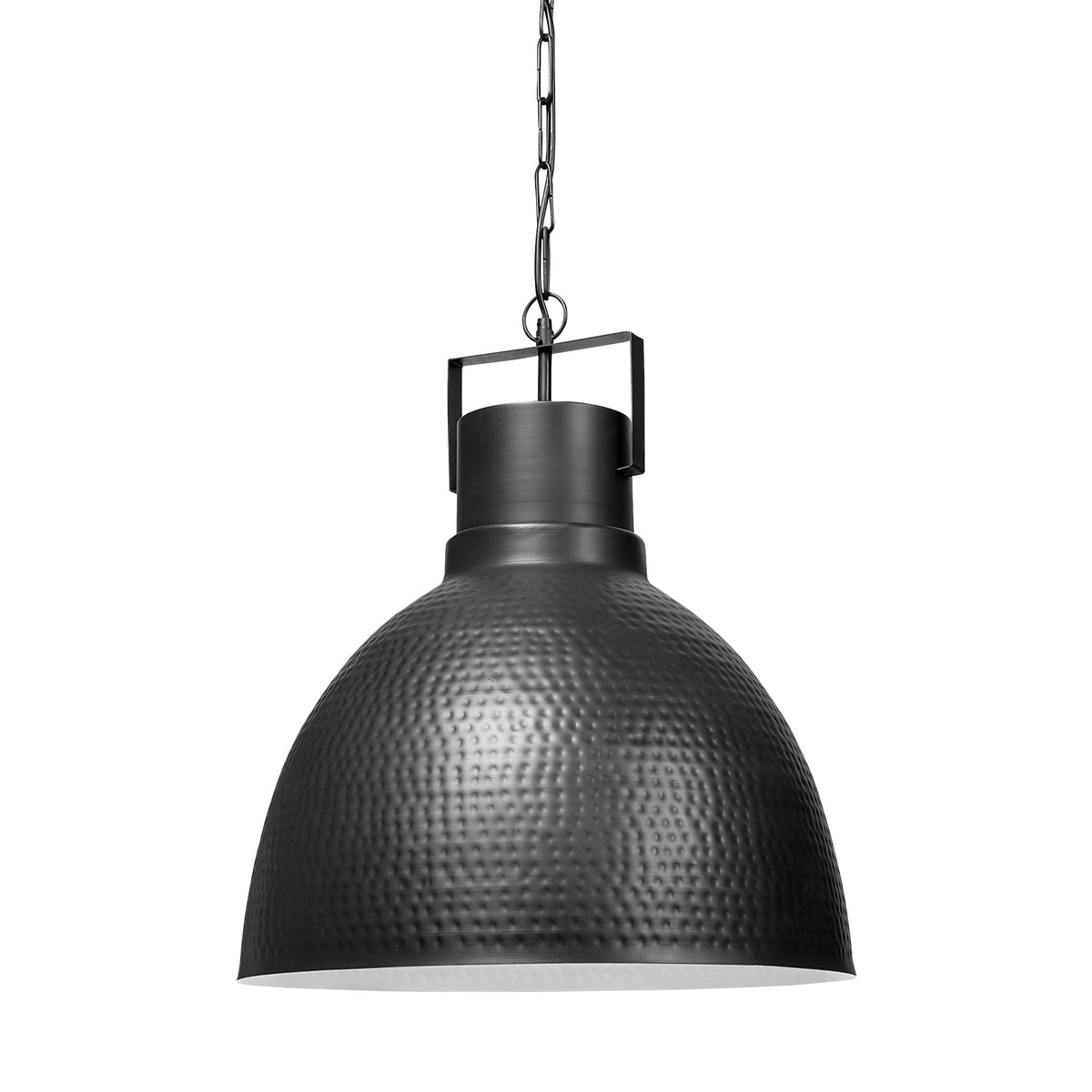 Minerva 19x22 Metallic Gray Hammered Detail Pendant Light-Pendant Lighting-DECOROLALA