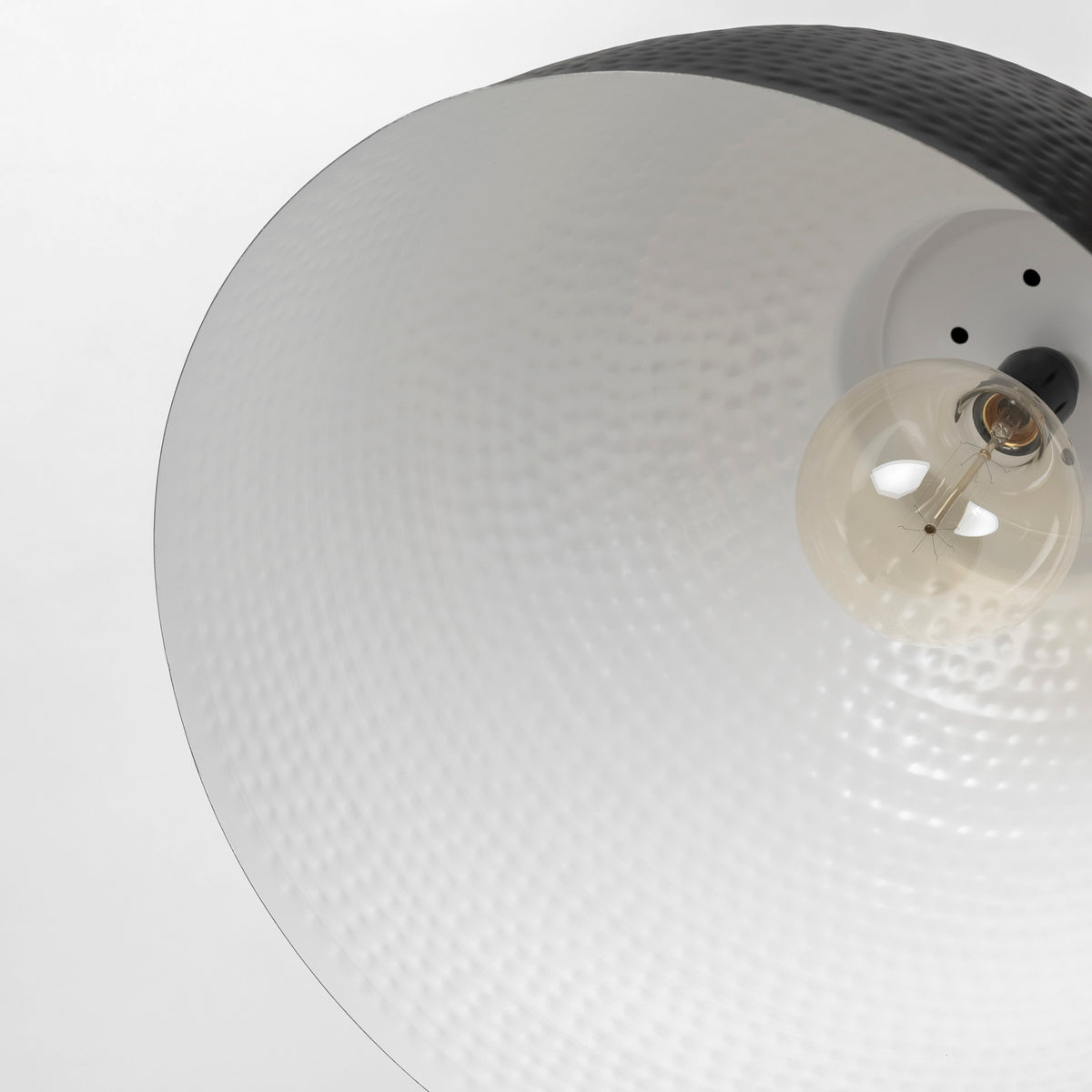 Minerva 19x22 Metallic Gray Hammered Detail Pendant Light-Pendant Lighting-DECOROLALA