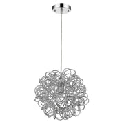 Mingle 1-Light Polished Chrome Pendant With Faceted Chrome Aluminum Wire Shade-Pendants-Hanging Lights-DECOROLALA