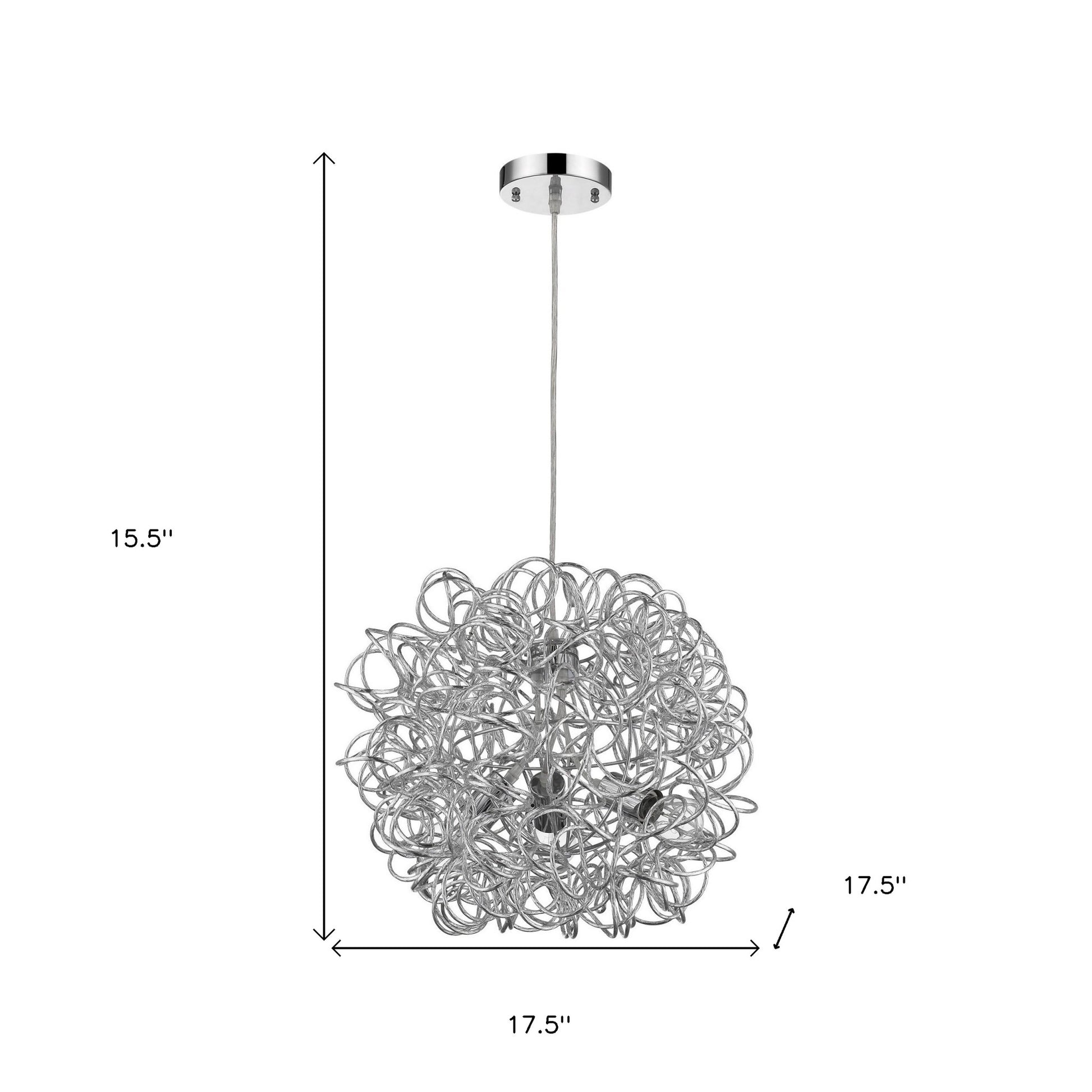 Mingle 3-Light Polished Chrome Pendant With Faceted Chrome Aluminum Wire Shade-Pendants-Hanging Lights-DECOROLALA