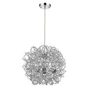 Mingle 3-Light Polished Chrome Pendant With Faceted Chrome Aluminum Wire Shade-Pendants-Hanging Lights-DECOROLALA