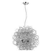 Mingle 4-Light Polished Chrome Pendant With Faceted Chrome Aluminum Wire Shade-Pendants-Hanging Lights-DECOROLALA