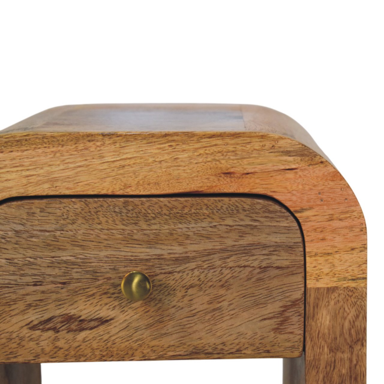 Mini Darcy Nightstand - Solid Mango Wood Oak Finish 1 Drawer-Nightstand-DECOROLALA