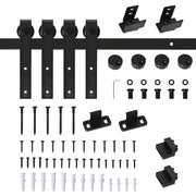 Mini Double Sliding Barn Door Hardware Kit - Black 72"-Home Improvement > Hardware > Door Hardware-DECOROLALA