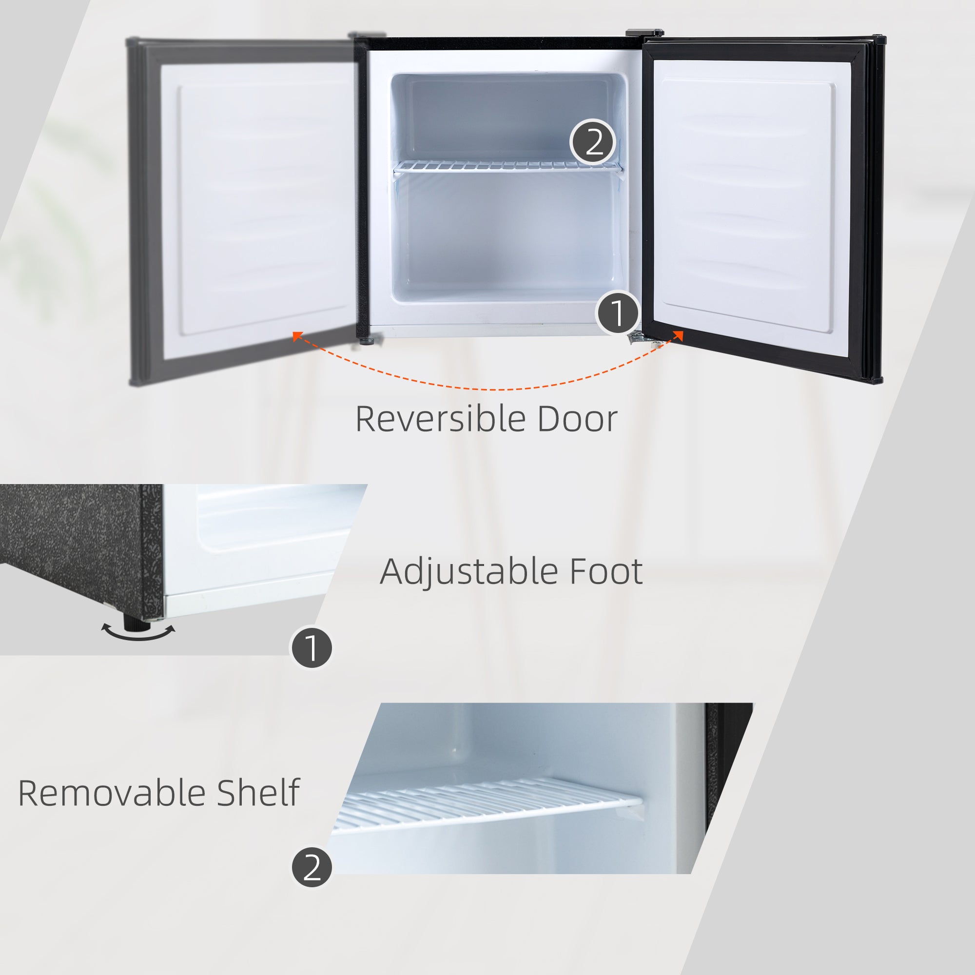 Mini Freezer 1.1 Cu. Ft. Upright Black-DECOROLALA