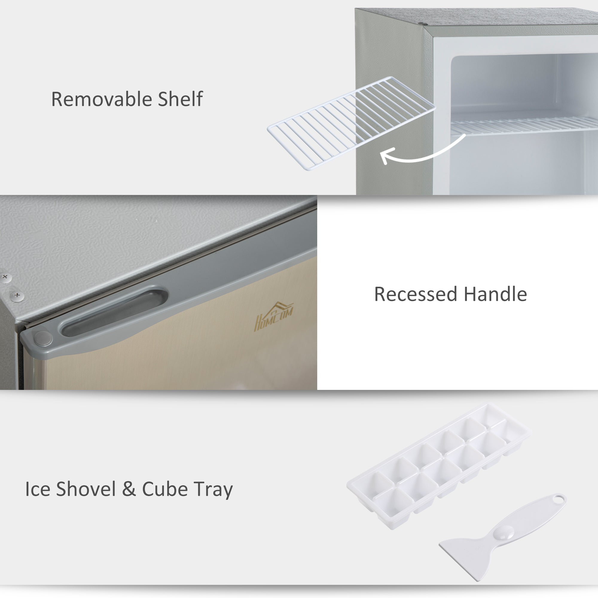 Mini Freezer 1.1 Cu. Ft. Upright Grey-DECOROLALA