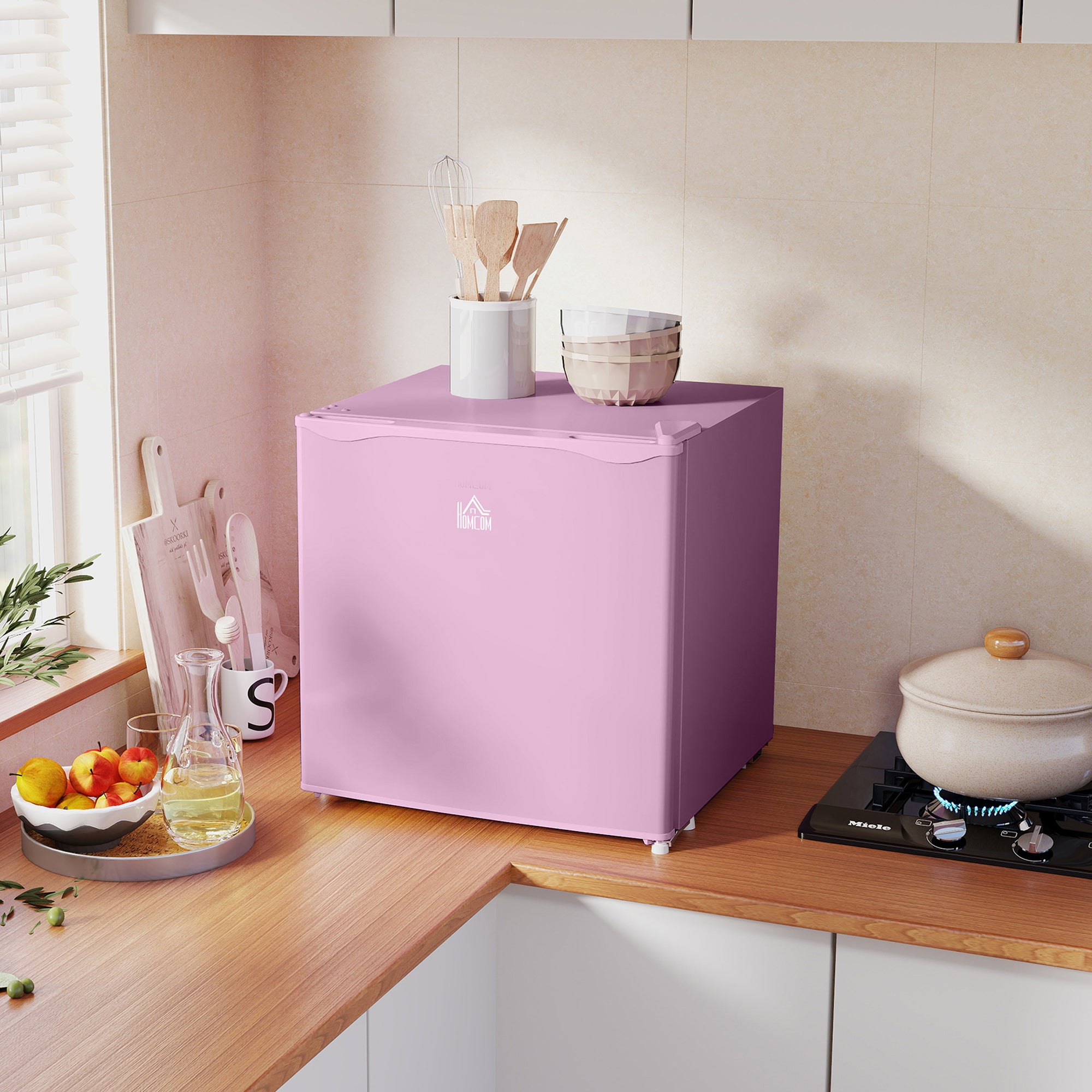 Mini Freezer 1.1 Cu. Ft. Upright Pink-DECOROLALA