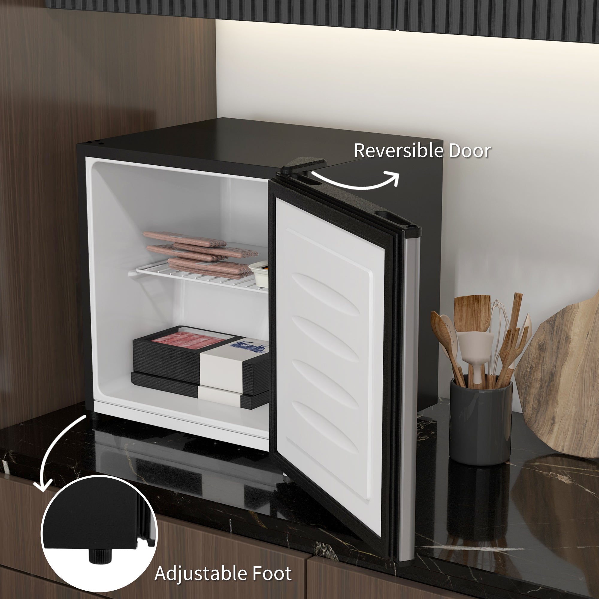 Mini Freezer 1.1 Cu. Ft. Upright Silver-DECOROLALA