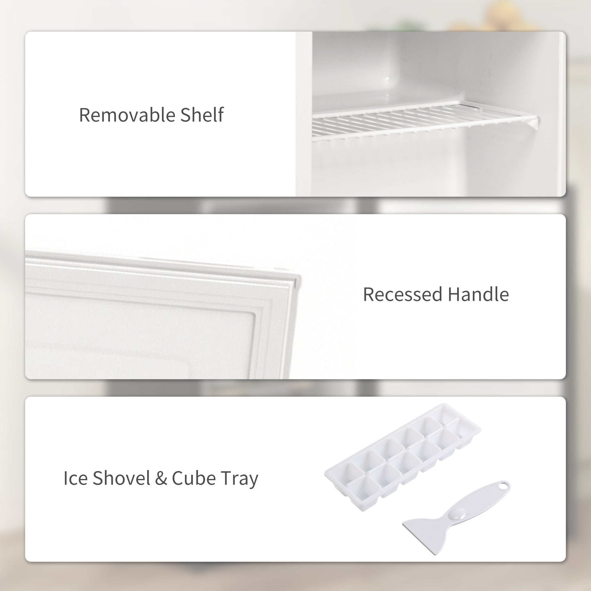 Mini Freezer 2.1 Cu. Ft. Upright White-DECOROLALA