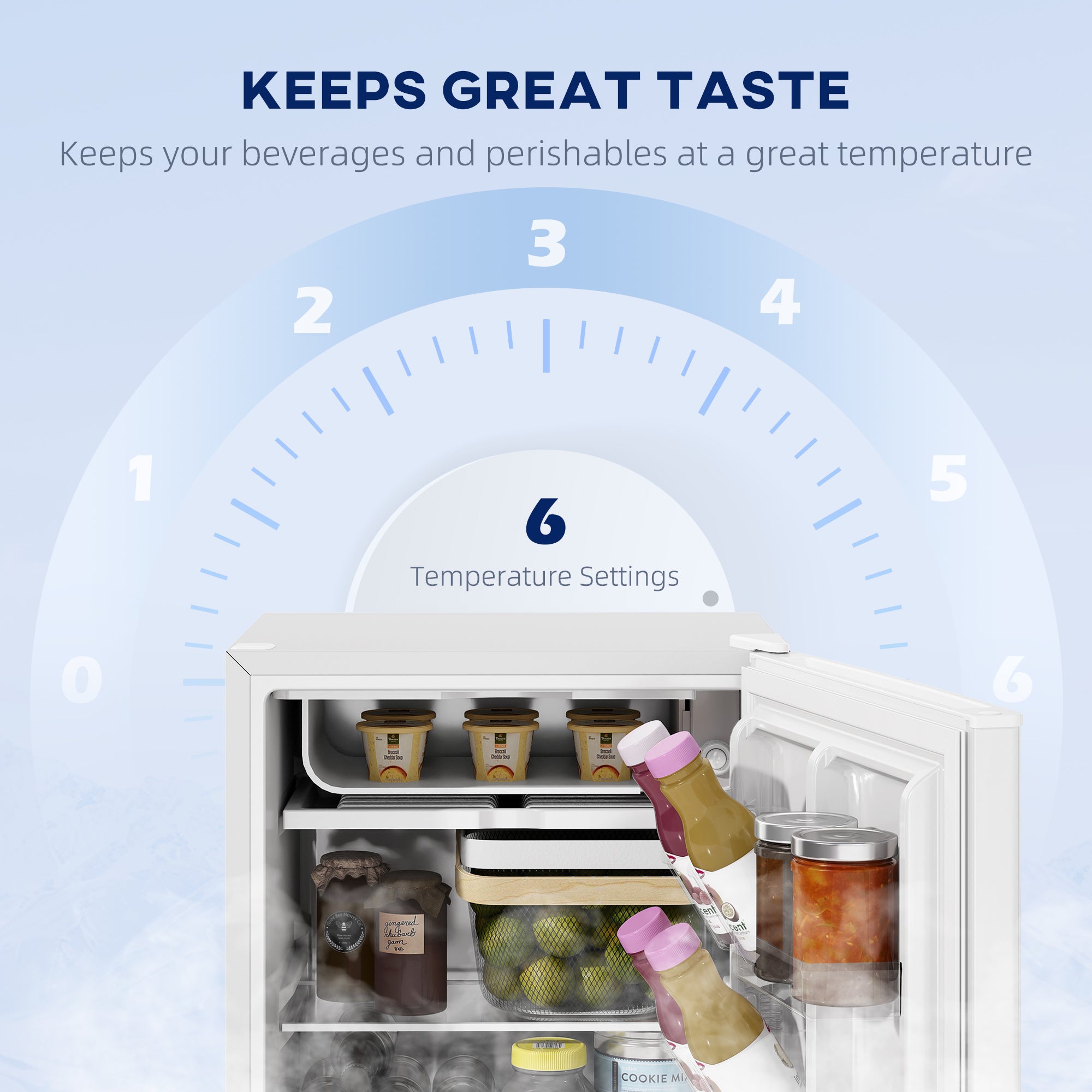 Mini Fridge 2.5 Cu.Ft White Reversible Door-DECOROLALA