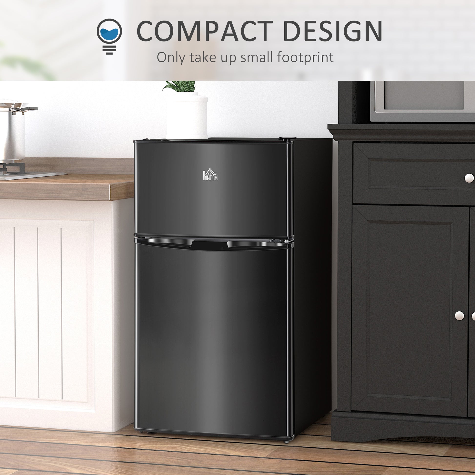 Mini Fridge 3.2 Cu Ft Freezer Black-DECOROLALA