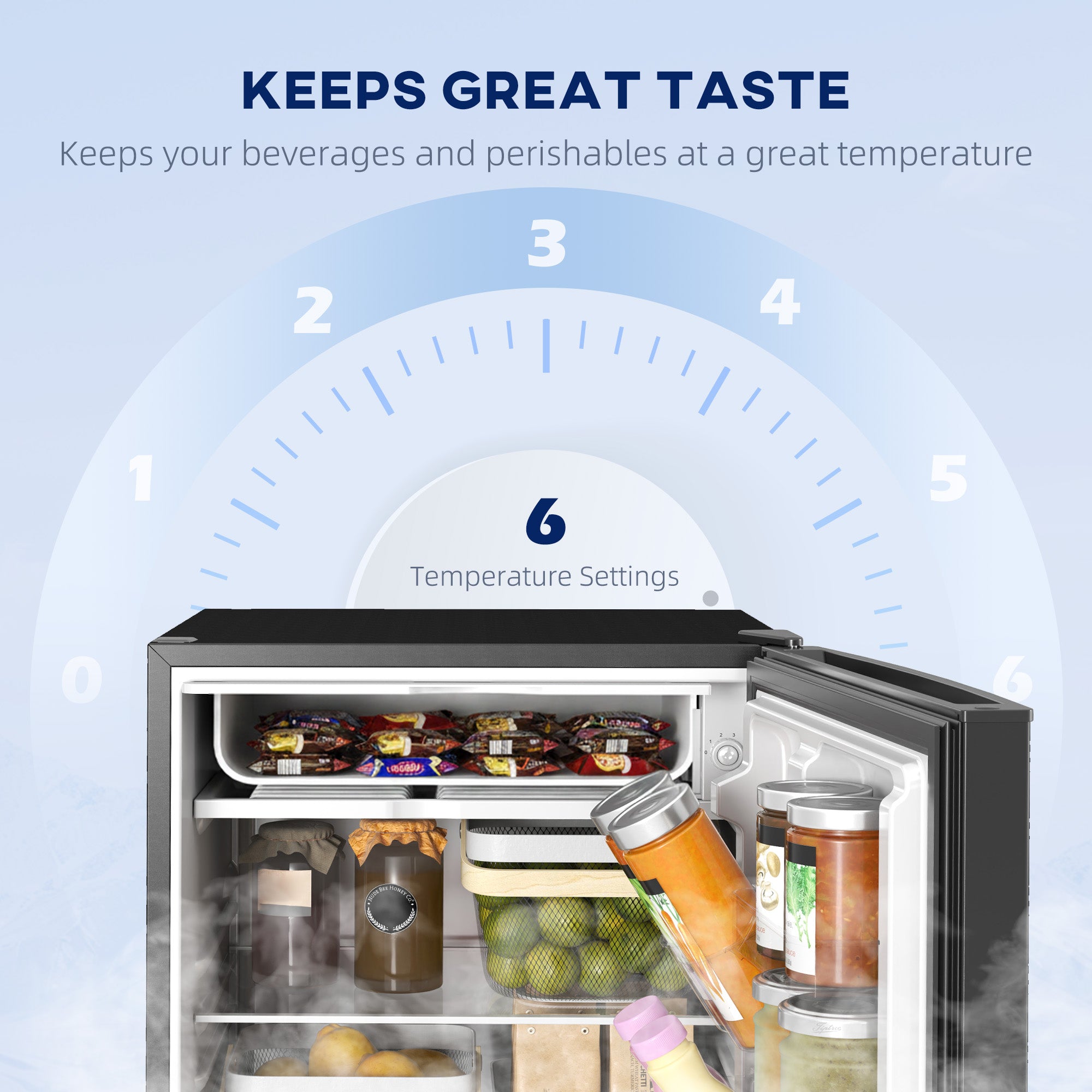 Mini Fridge 4.5 Cu Ft Black Reversible Door-DECOROLALA