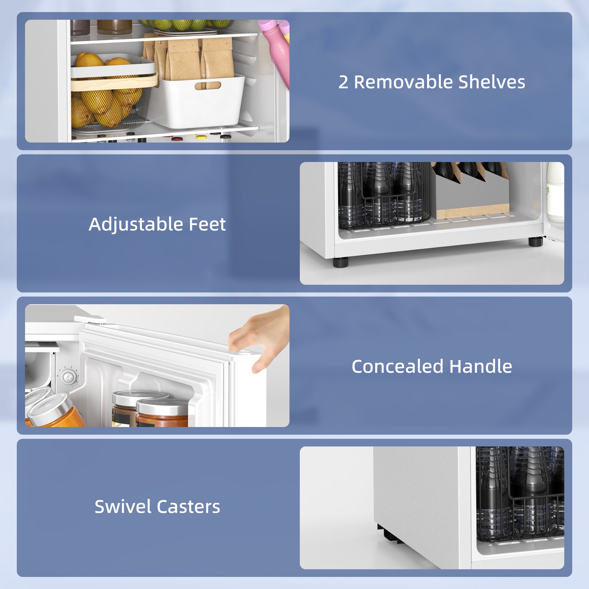 Mini Fridge 4.5 Cu Ft White Reversible Door-DECOROLALA