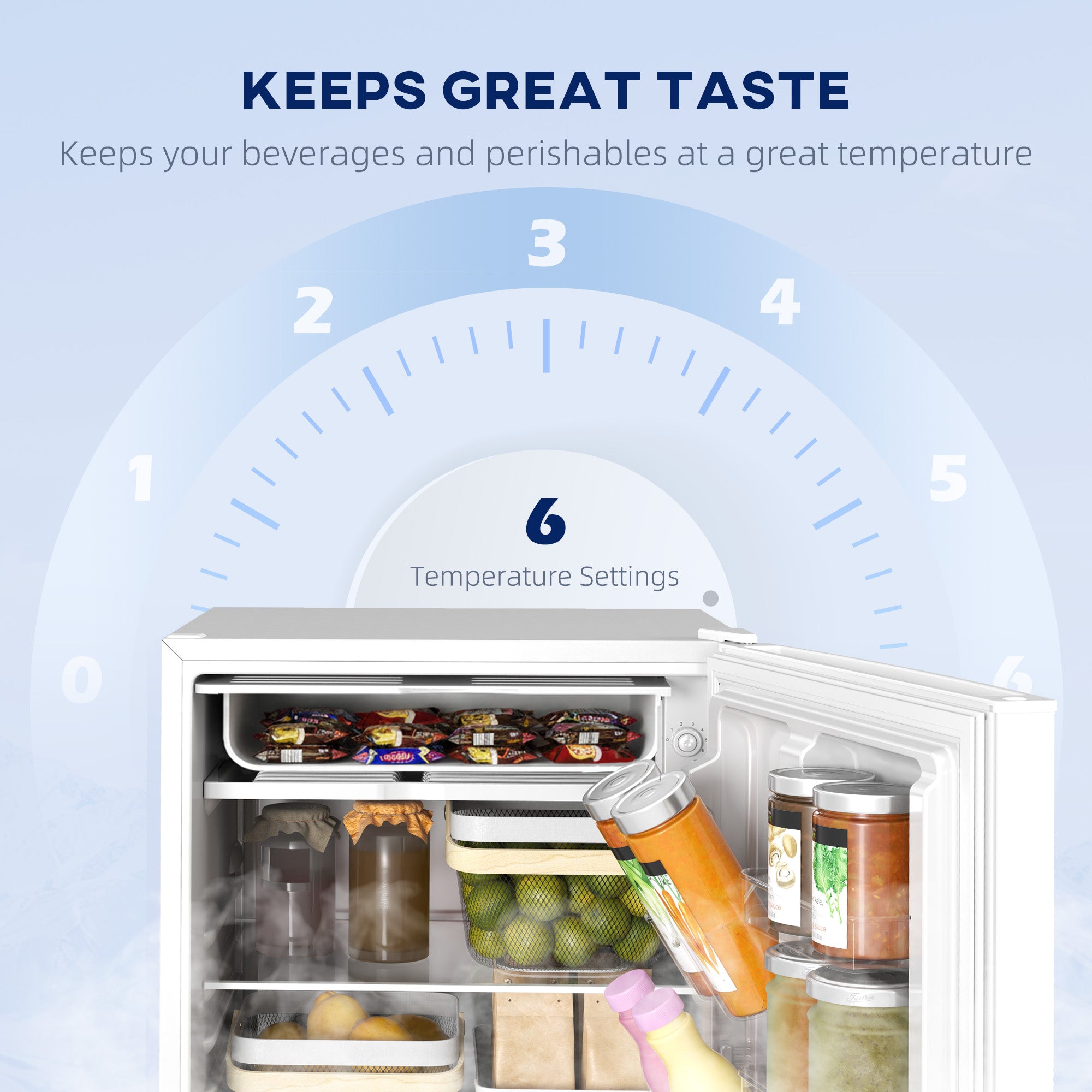 Mini Fridge 4.5 Cu Ft White Reversible Door-DECOROLALA