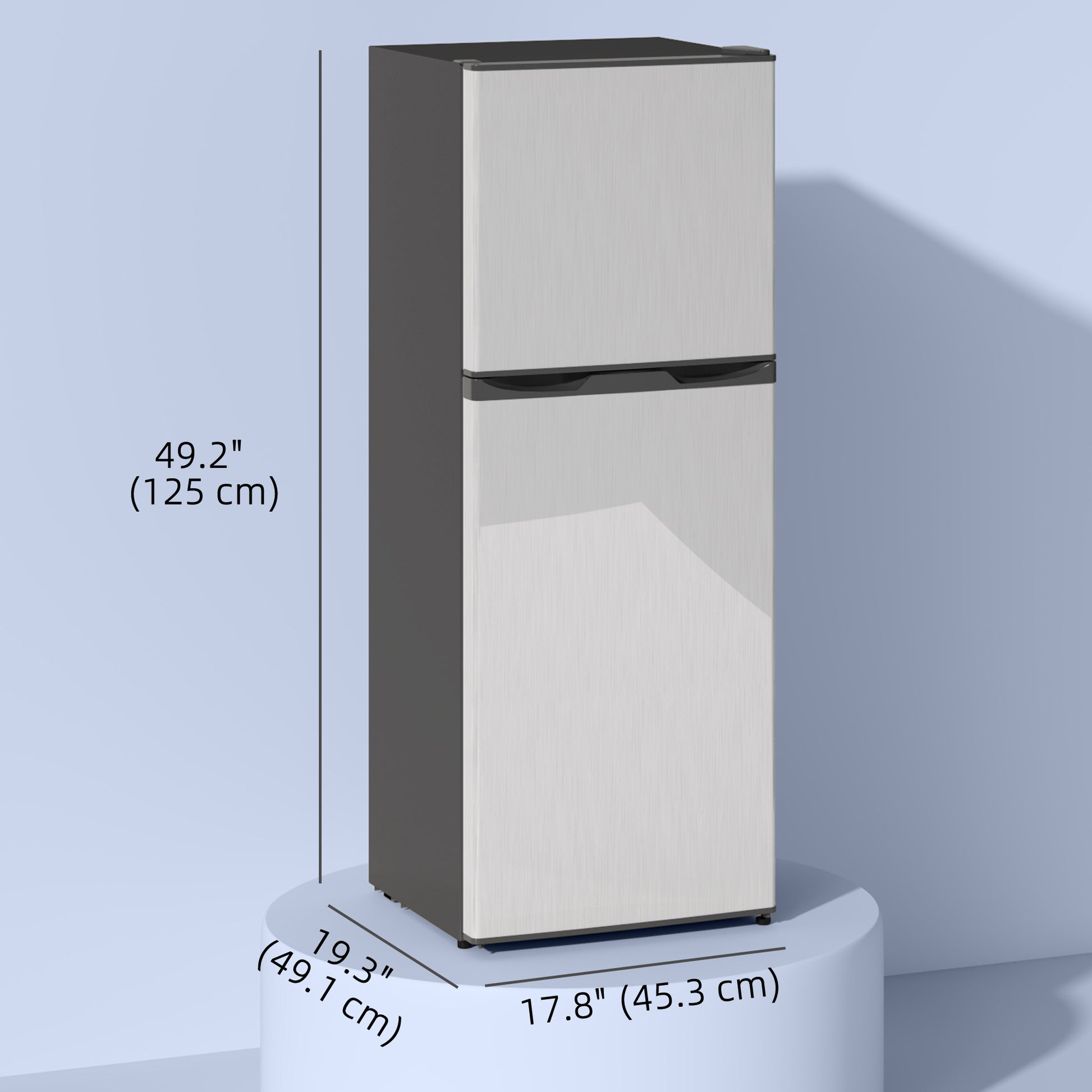 Mini Fridge 4.6 Cu.Ft Double Door Silver-DECOROLALA