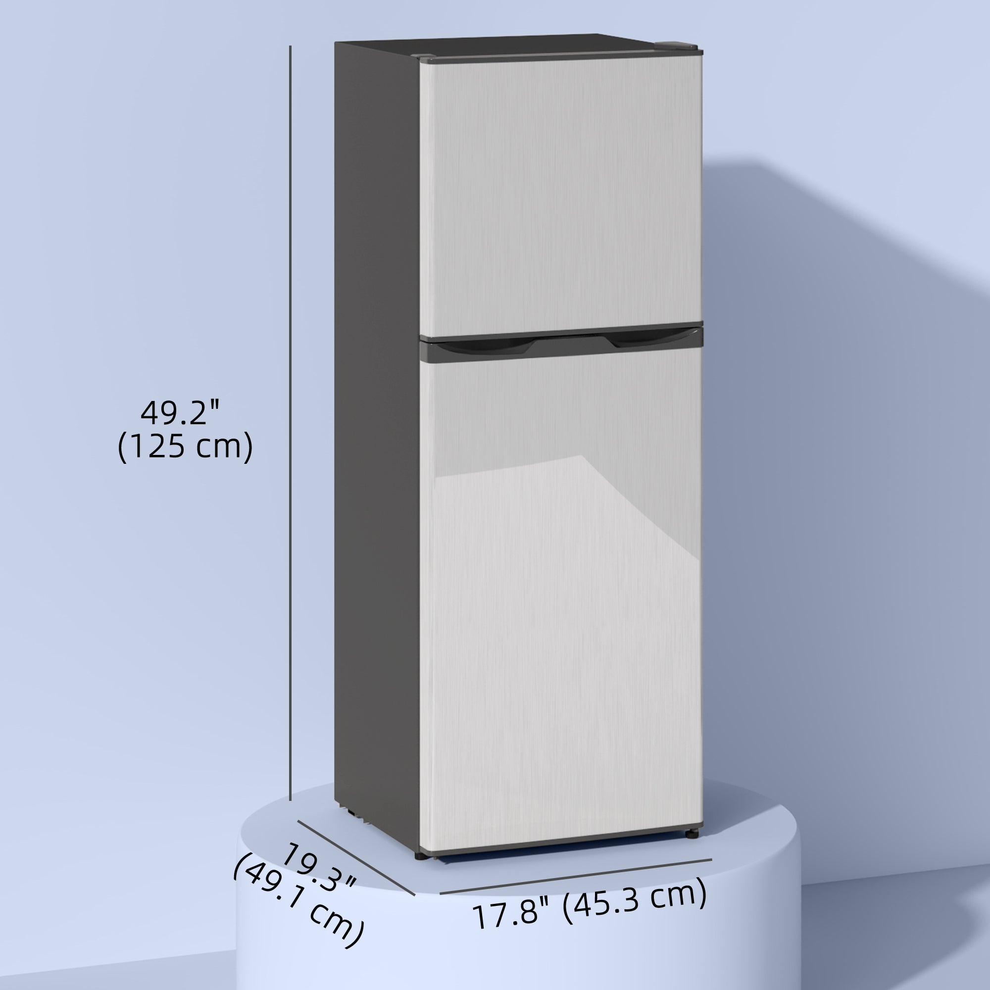 Mini Fridge 4.6 Cu.Ft Double Door Silver-DECOROLALA