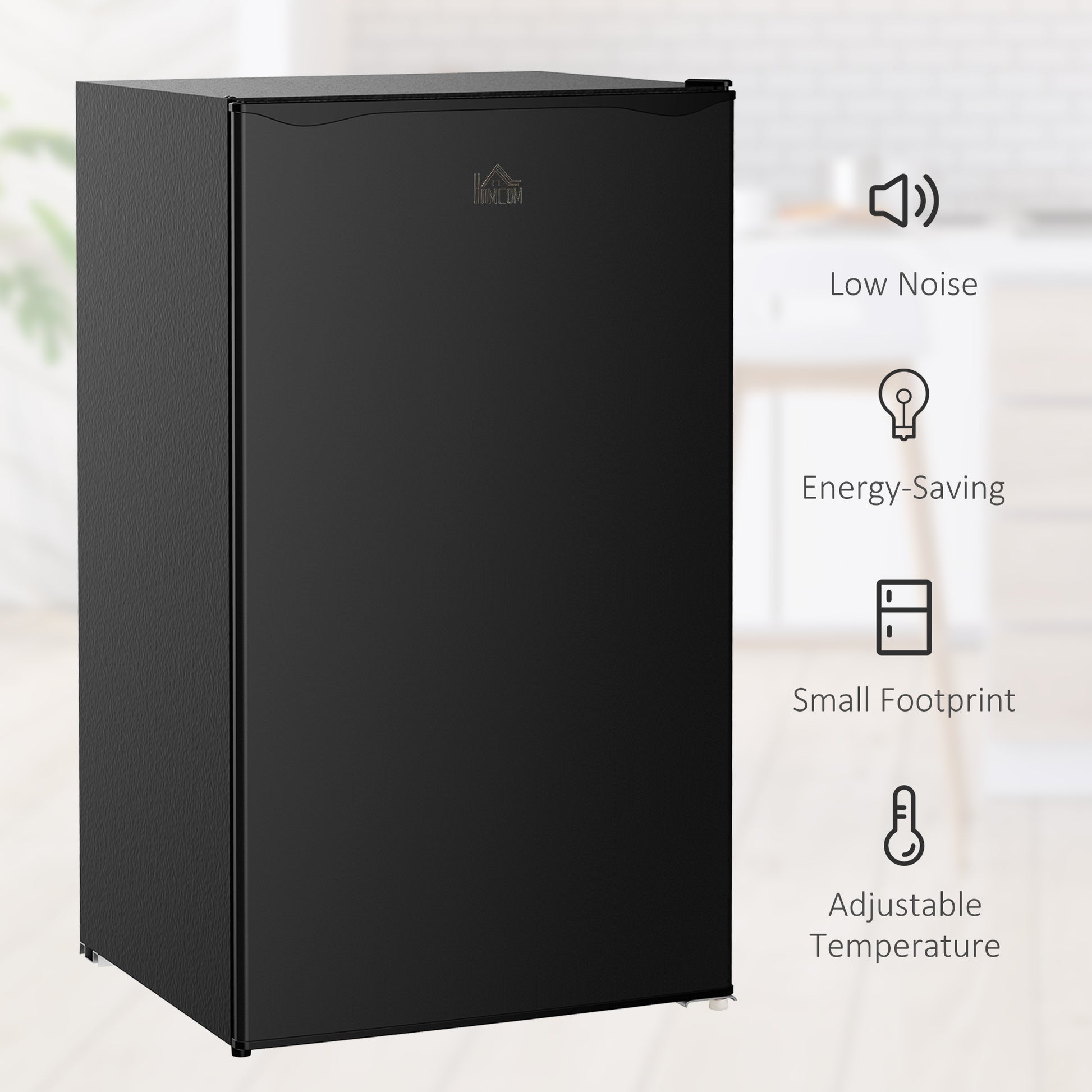 Mini Fridge Freezer 3.2 Cu.Ft Black-DECOROLALA