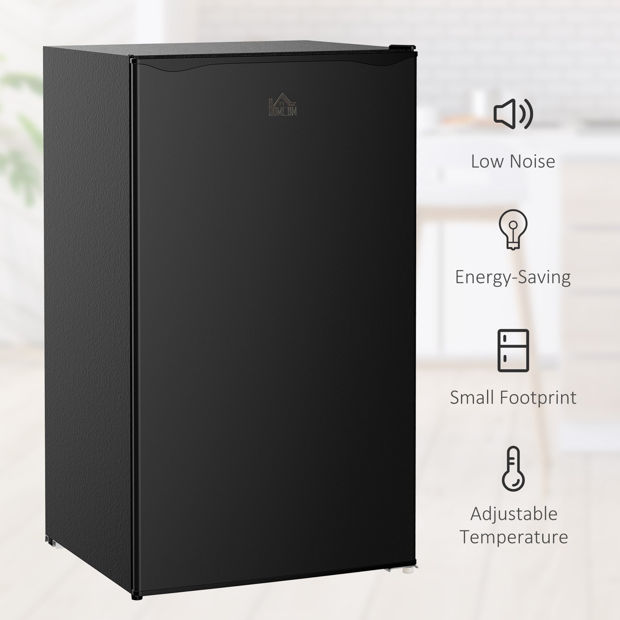 Mini Fridge Freezer 3.2 Cu.Ft Black-DECOROLALA