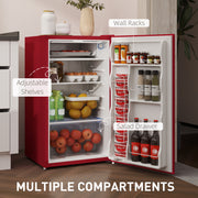 Mini Fridge Freezer 3.2 Cu.Ft Red-DECOROLALA