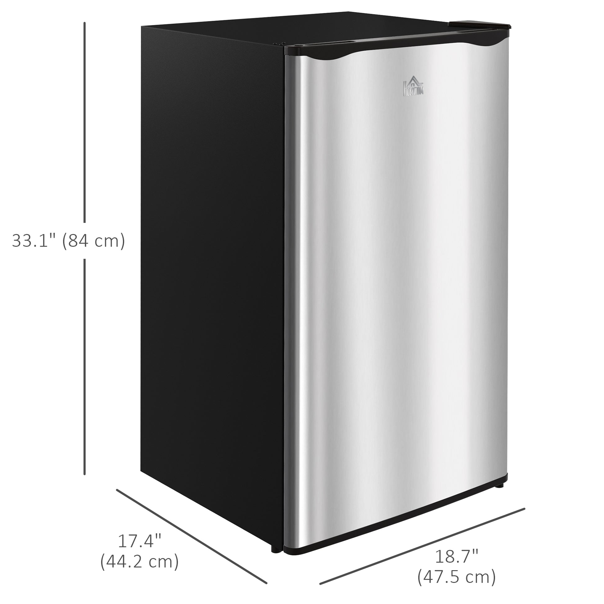 Mini Fridge Freezer 3.2 Cu.Ft Silver-DECOROLALA