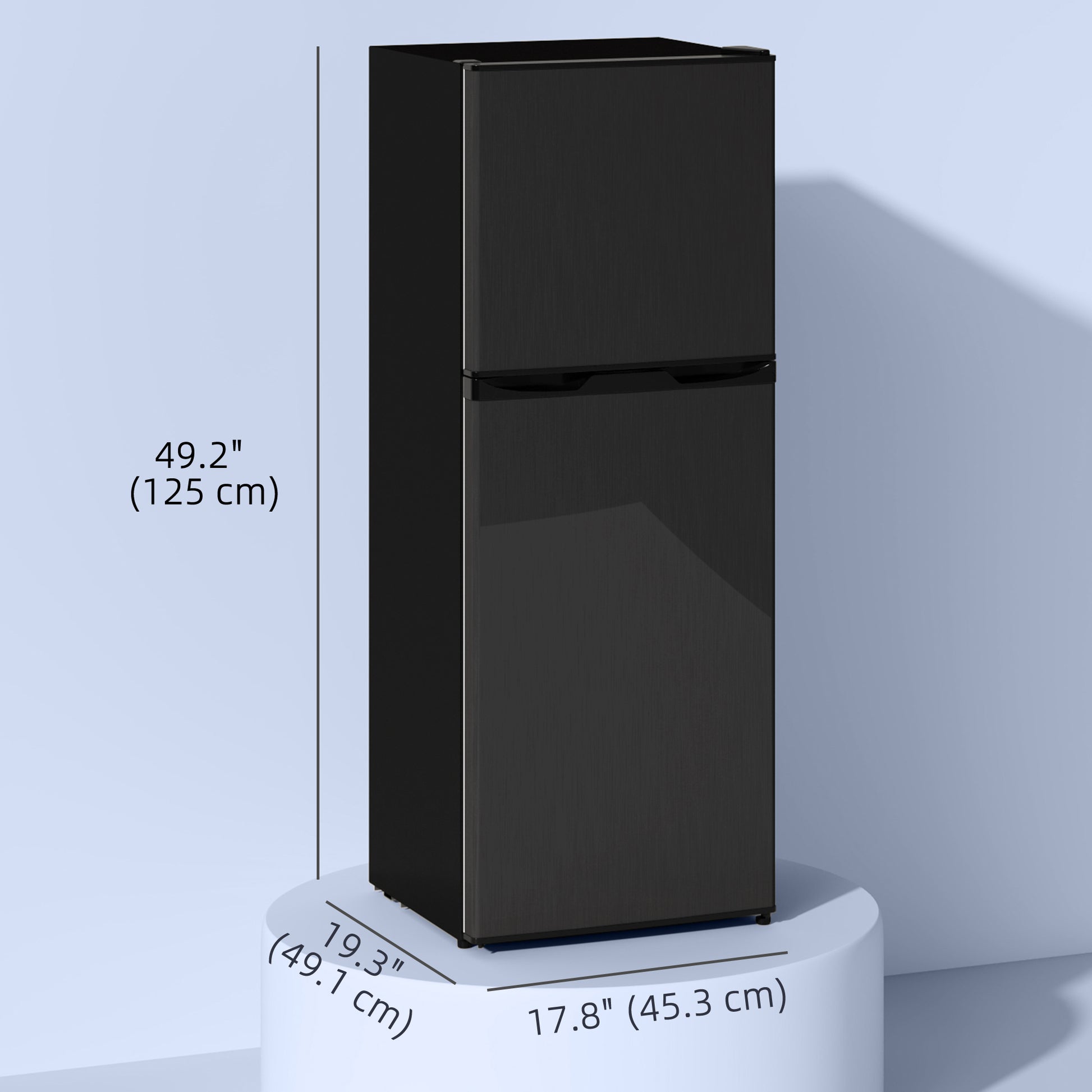 Mini Fridge Freezer 4.6 Cu.Ft Black-DECOROLALA
