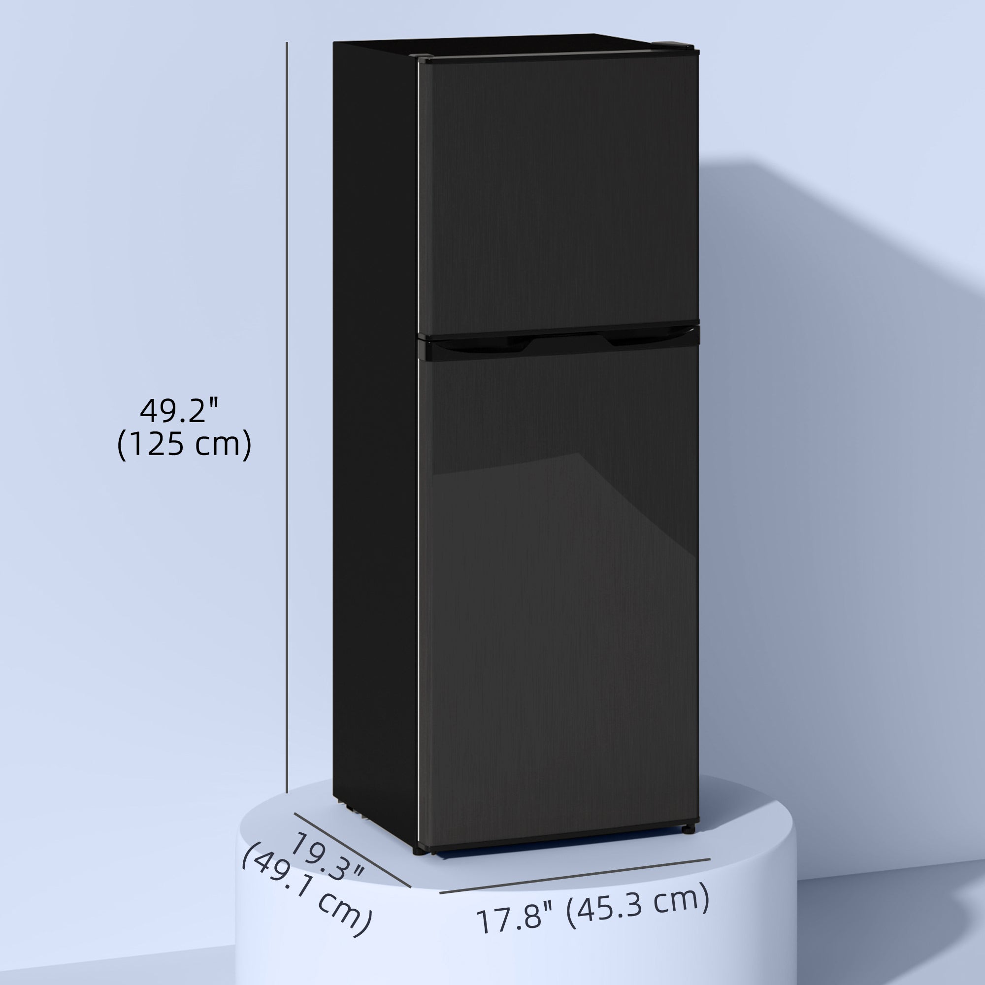 Mini Fridge Freezer 4.6 Cu.Ft Black-DECOROLALA