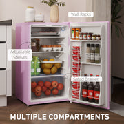 Mini Fridge with Freezer 3.2 Cu.Ft Pink-DECOROLALA