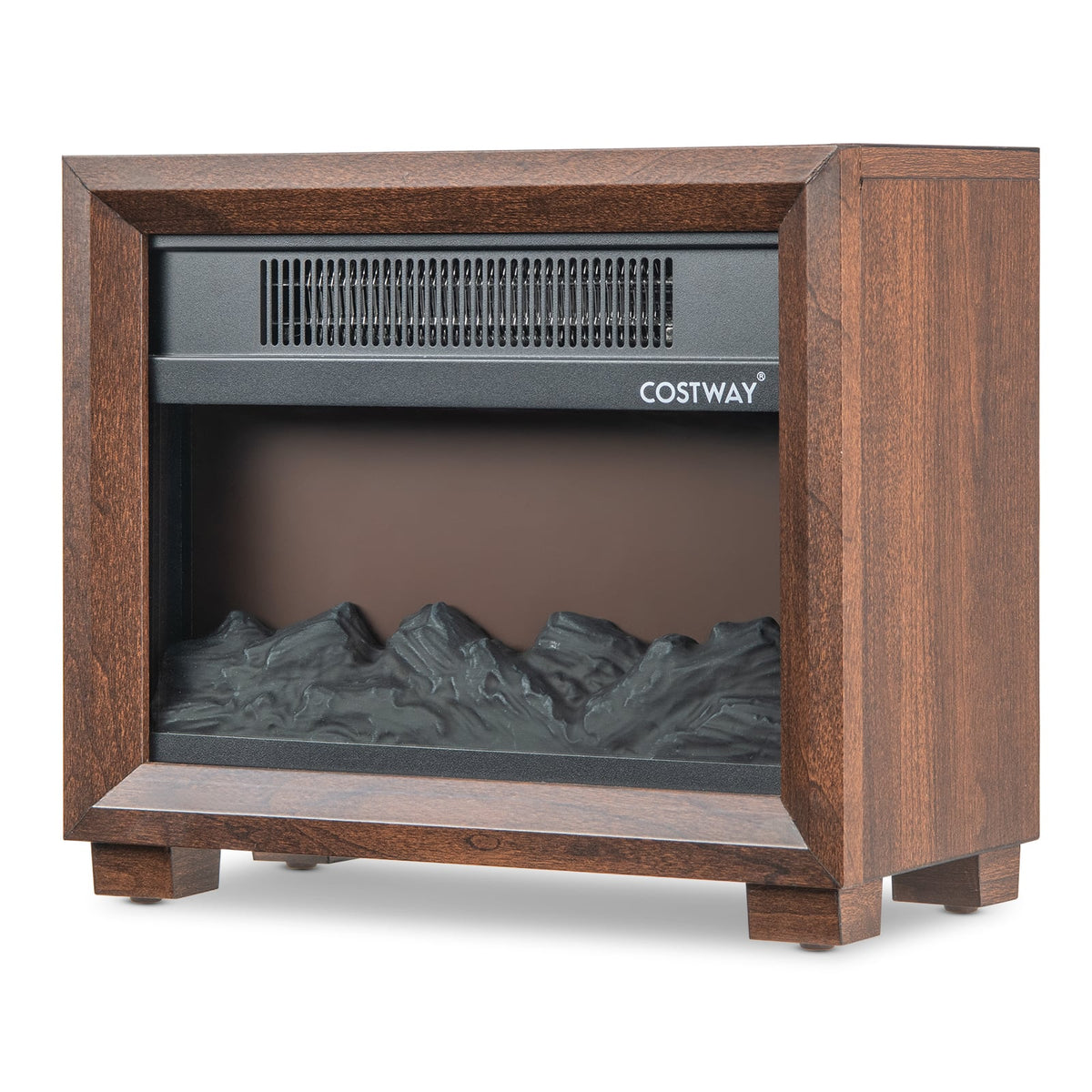 Mini Wooden Space Tabletop Fireplace with Realistic Flame Effect-Fireplaces-DECOROLALA