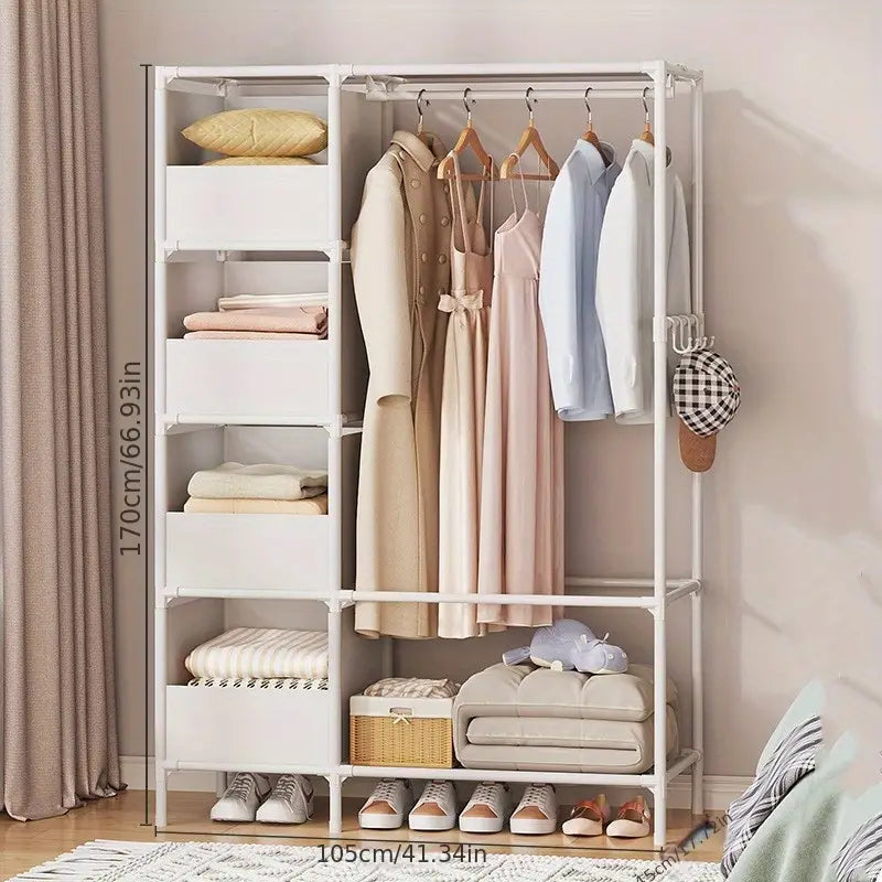 Minimalist Dustproof Freestanding Coat Rack - Foldable Wardrobe-Coat & Hat Racks-DECOROLALA