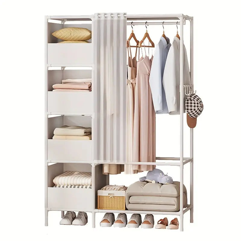 Minimalist Dustproof Freestanding Coat Rack - Foldable Wardrobe-Coat & Hat Racks-DECOROLALA