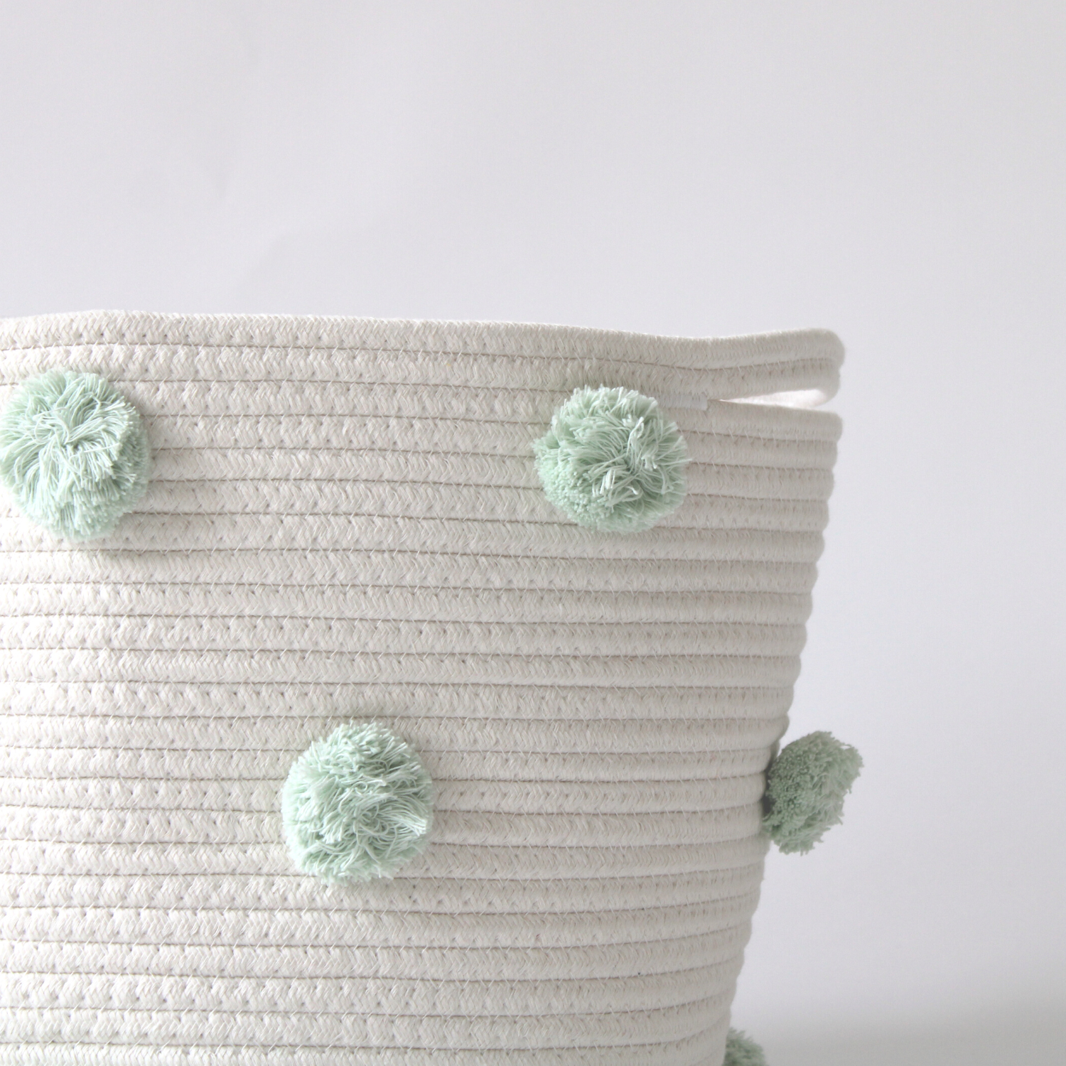 Mint Pom Basket - Large-Basket-DECOROLALA