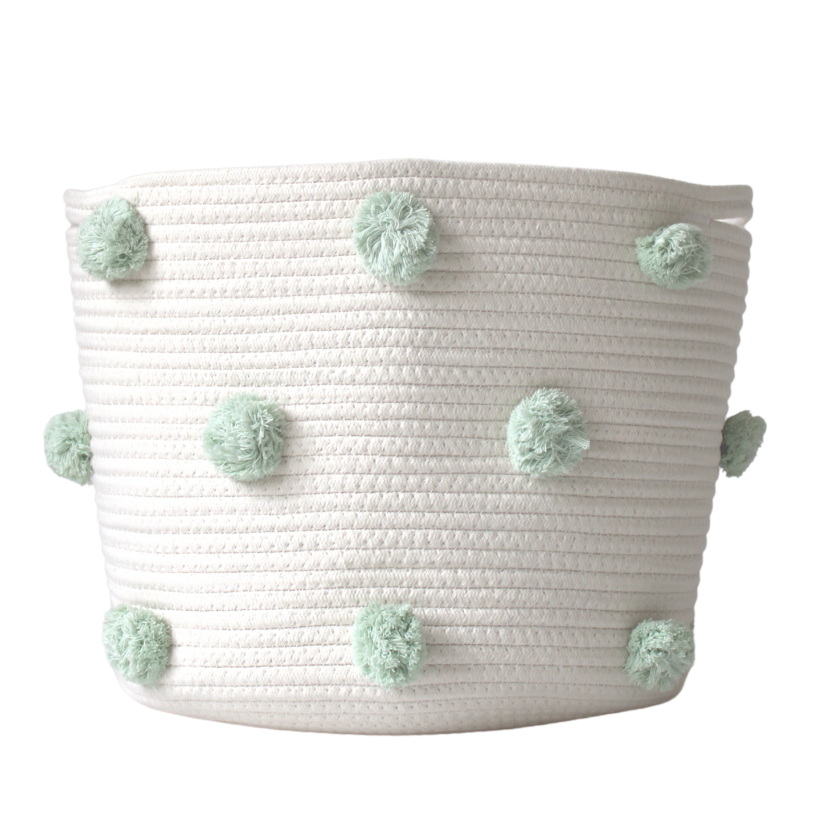 Mint Pom Basket - Large-Baskets-DECOROLALA