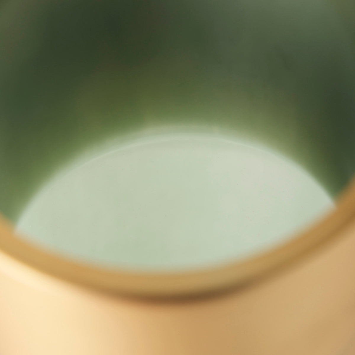 Minty 5.7L x 5.7W x 16.8H Green Glass Vase W/Matte Gold Metal Neck Cuff-Vase-DECOROLALA
