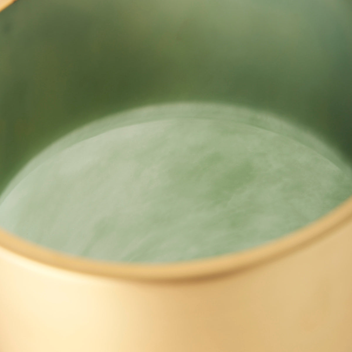 Minty Medium 8.7L x 8.7W x 12.4H Green Glass Vase W/Matte Gold Metal Neck Cuff-Vase-DECOROLALA