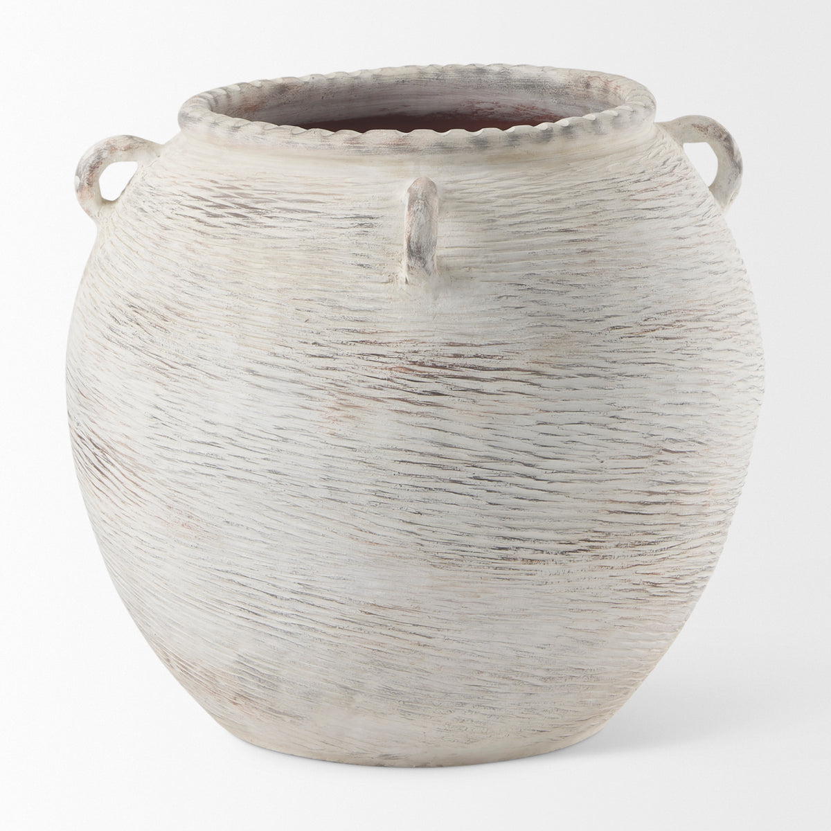 Misha 25.2L x 25.2W x 22.4H Cream Ceramic Floor Vase-Vase-DECOROLALA
