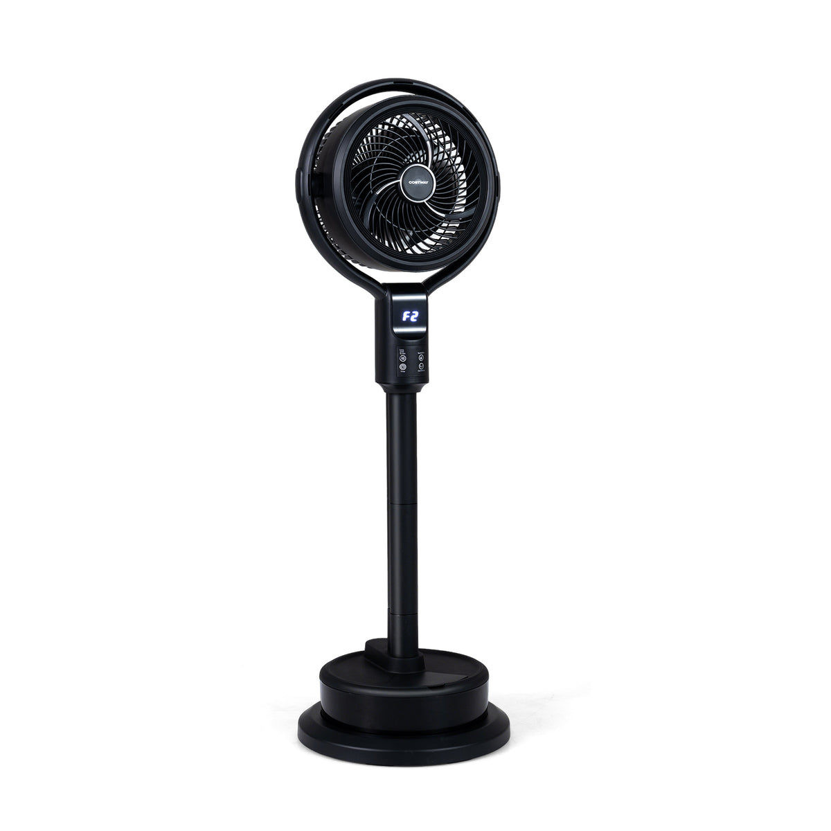 Misting Pedestal Fan Air Circulator with 90° Auto Oscillation Floor Standing Fan with 8 Speeds-Black-Fans-DECOROLALA