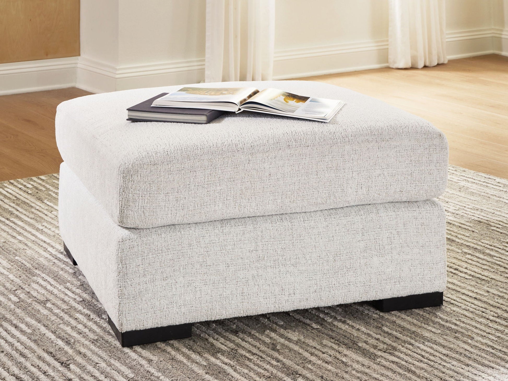 Misty-Lakes Oversized Accent Ottoman - Chalk-Accent Ottomans-DECOROLALA