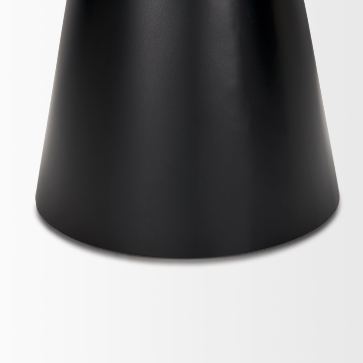 Mitchell 22.0L x 22.0W x 23.0H Black Metal Pedetal Base with Brown Wood Top Side Table-End and Side Tables-DECOROLALA